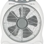 Ventilador de suelo, 45 W, 3 velocidades de ventilación, temporizador hasta 2 horas, dispositivo de seguridad antivuelco, asa para transporte, 30 cm diámetro, color blanco