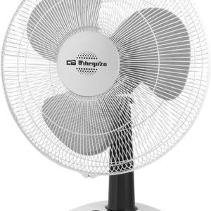 Orbegozo TF 0133, Ventilador de sobremesa, oscilante, 3 velocidades, diámetro hélice 30 cm, asa, 40 W, asa de transporte y rejilla de seguridad, piloto luminoso LED, color blanco