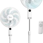 Ventilador de Pie de 3 Velocidades con Control Remoto - Ventilador Silencioso con Oscilación 90º - Ventiladores de Pie con Temporizador, Panel LED, Potente Motor y Altura Ajustable